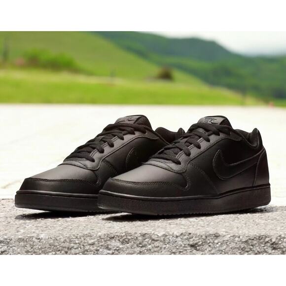 Nike Work Ebernon Low Triple Black Lifestyle Mens Size 12.5 Shoes New Fast Ship - Picture 4 of 8